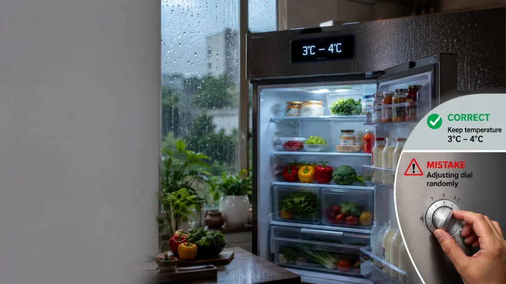 Best Refrigerator Temperature During Monsoon: The Common Mistake Most People Make Best Refrigerator Temperature During Monsoon